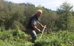 Sadija Mujkić ima 77 godina, a sam kosi i čisti cijelo selo